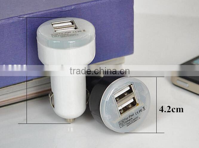 2015 new patented products mini dual usb car charger DC5V3.1A output charger for smartphone