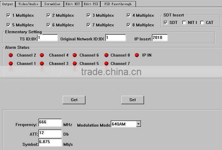 digital dvb-c qam Modulator with scrambler(8AV in,DVB-C out)