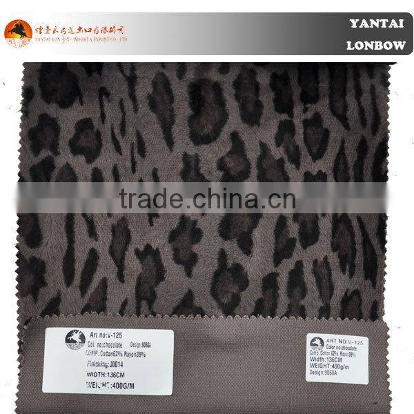 2015 Wholesale high quality cotton viscose blend fake fur fabric for coat