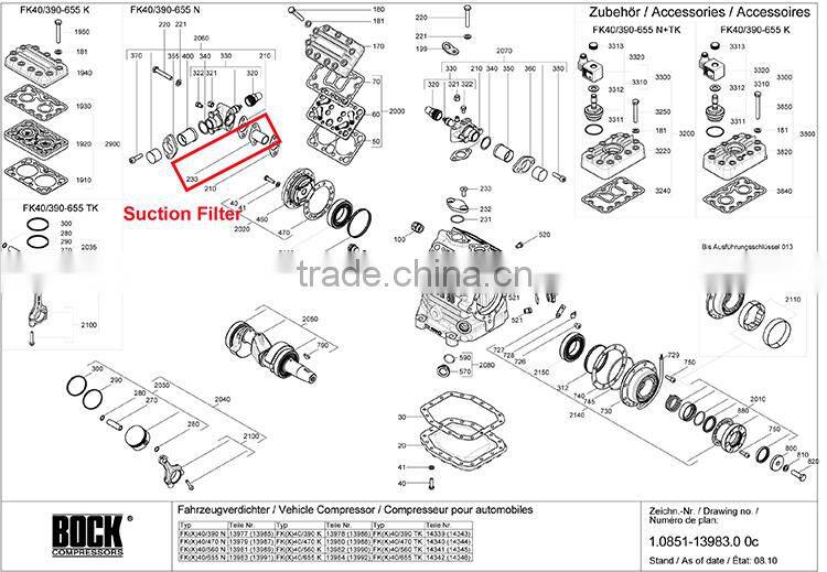 Bock FK40 Air Compressor Suction Filter/Suction Strainer 80076