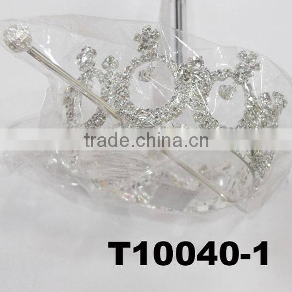 adult candy full round circle crystal pageant crowns wholesale