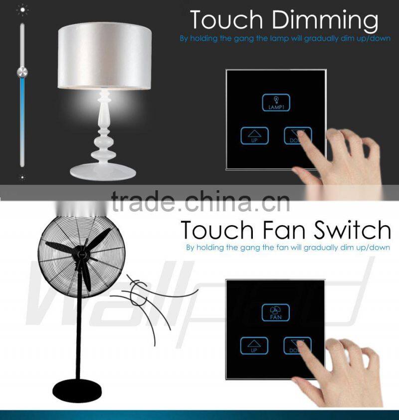 4 Gang WIIFI Curtain Switch Wallpad Black Glass 4 Gang 2 Way WIF Remote Controlled Touch Double Shutter Blinder Wall Switches