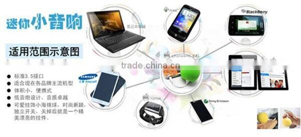 High Quality Audio mini Ball Shape Speaker Suitable for All Devices with 3.5mm Audio Jack
