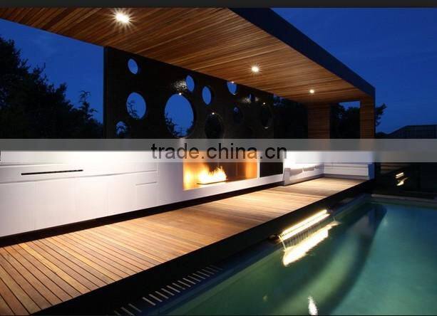 round indoor fireplace