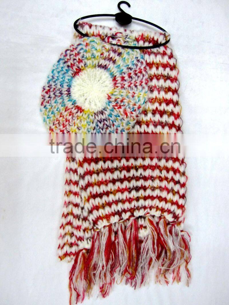 New designs colorful winter hat and scarf sets