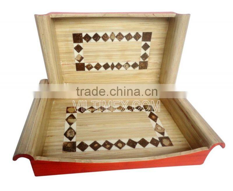 Best selling bamboo tea trays - Environmentally friendly hand crafted with natural color