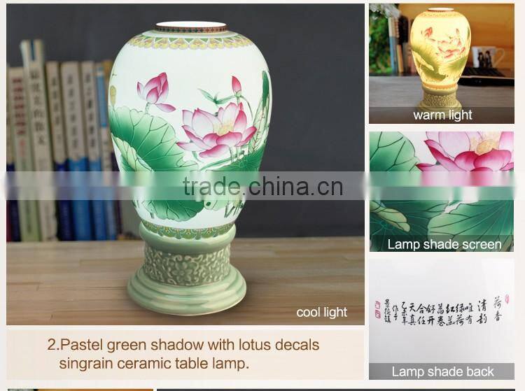 Wooden porcelain led vintage table light table lamp home decor light table