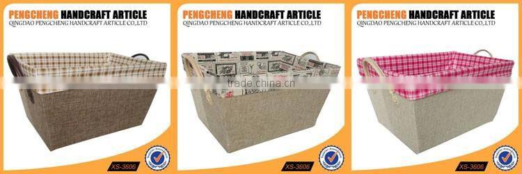Trapezoid cloth and jute material storage boxes