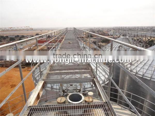 2000 Ton galvanized storage rice corn grain steel silo with conveying system