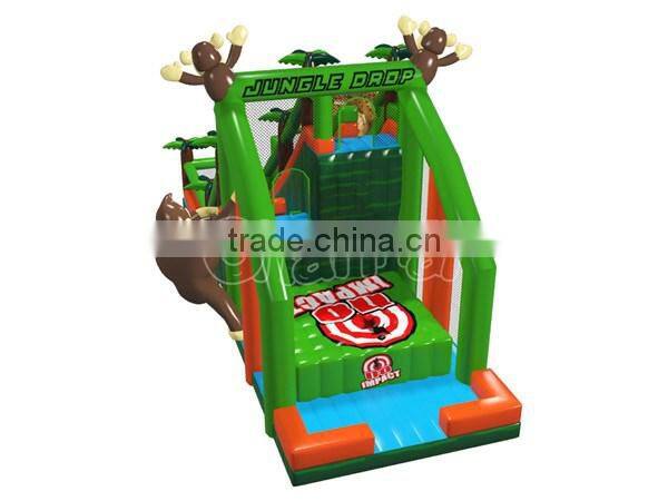 new design giant jungle drop inflatable obstacle course for kids and adults