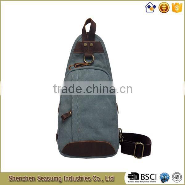 High Desity Washing Canvas Day Backpack Sling Bag