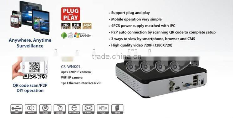 960P 1.3MP IP Camera CCTV Nework POE NVR kits Video Security Surveillance System 4Ch POE NVR Recorder IP Camera