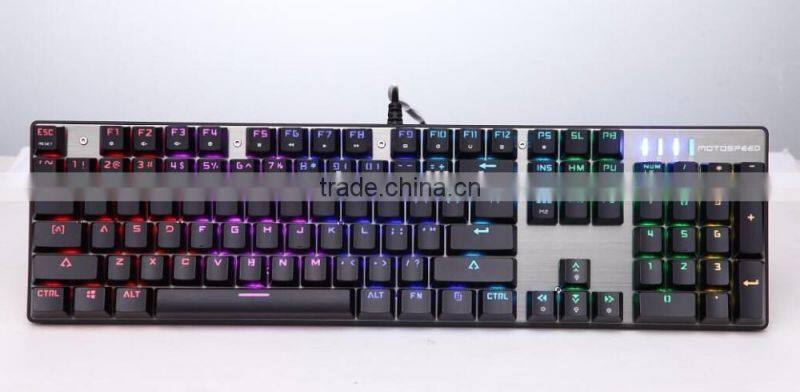 High quality suspension type RGB mechanical keyboard with aluminium alloy cover