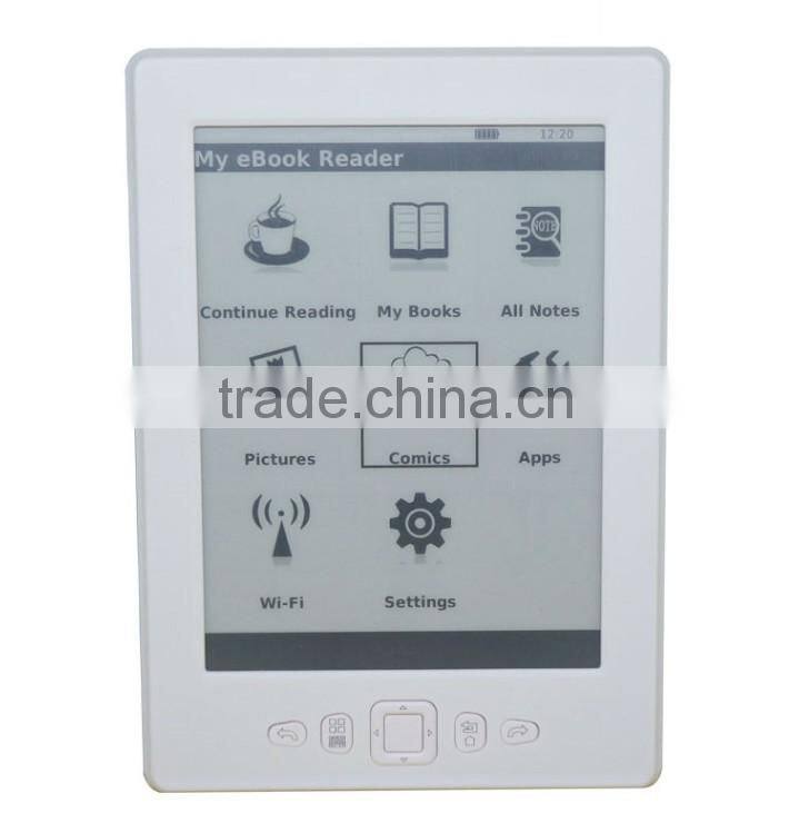 6 inch ebook reader with wifi, e ink screen,touched panel