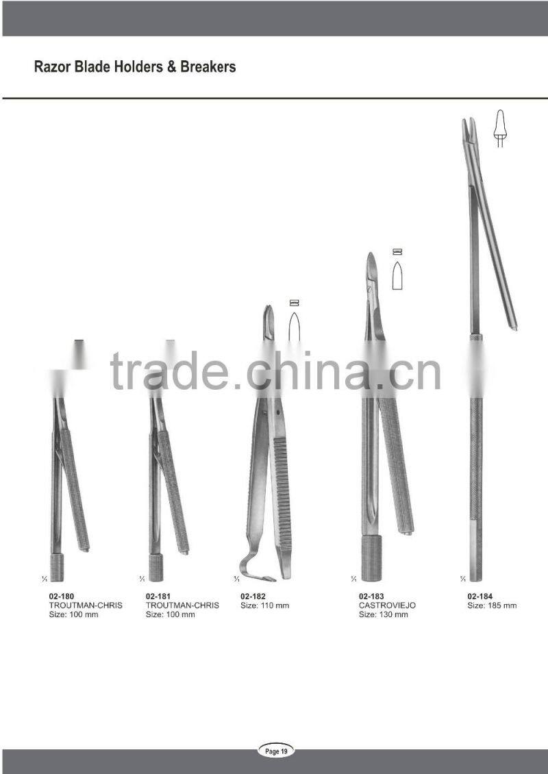 Surgical Razor Blade Holders and Breakers Instruments made of High Grade Stainless Steel