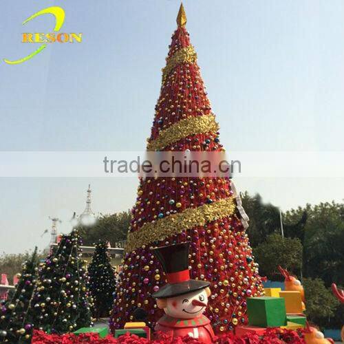 Shopping mall outdoor large Christmas tree with star garden decoration