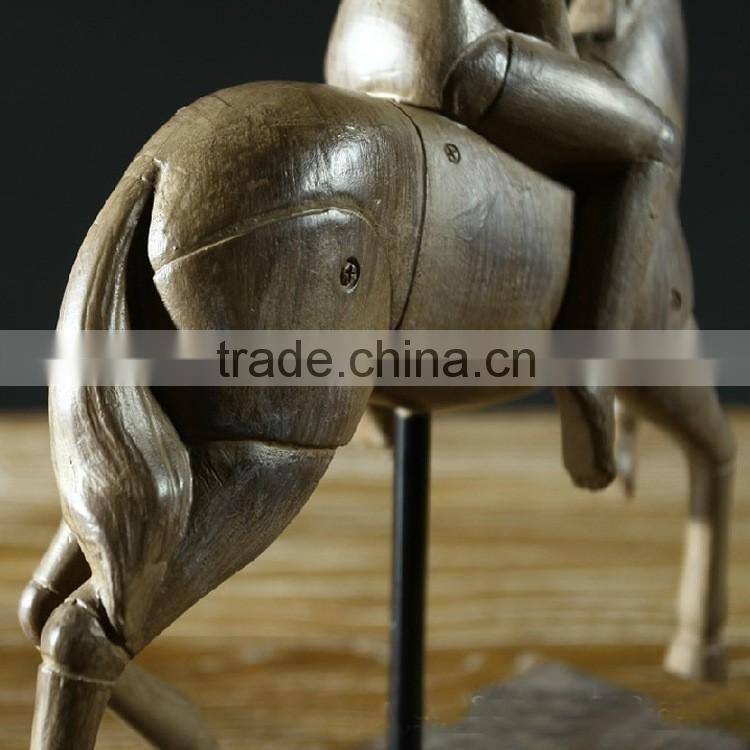 Vintage rider with horse home decoration resin crafts