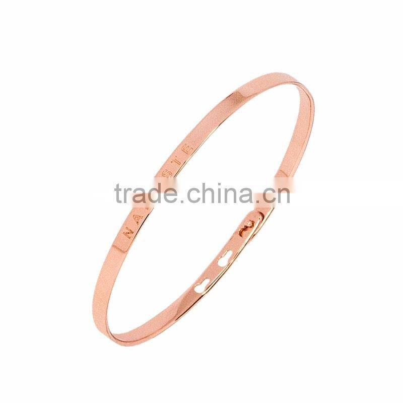 Memories Bangles with Customize Design Word 'NAMASTE' with 4mm/7mm Width