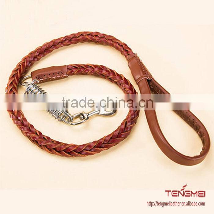 Cow leather dog collars leashes for medium-sized dogs