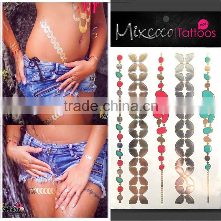 2016 waterproof temporary tattoo ,wholesale temporary tattoo sticker, Waterproof tattoo sticker in gold