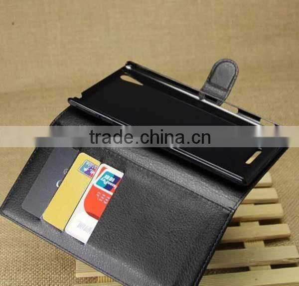Book Flip PU Leather Case For Sony xperia T3,Stand cover for Sony Xperia T3