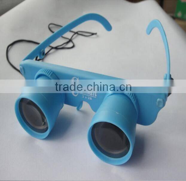 Hot selling 3x28 Magnifier Glasses Style Outdoor Fishing Optics Binoculars
