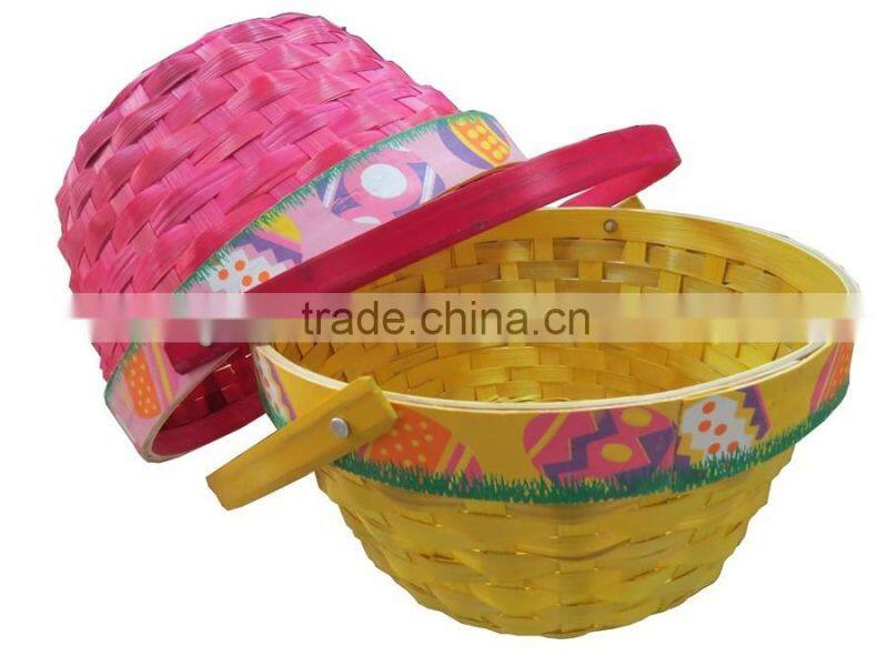 Beautiful decorate bamboo gift baskets