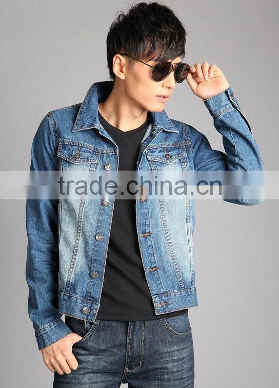 2015 korean style men's denim clothing men's jean jackets (JXW810)