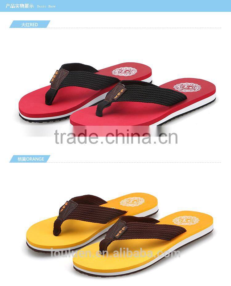 2015 663 LOULUEN Promotional EVA Fabric Plastic Flip Flops