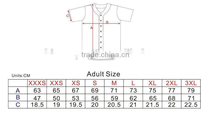 polyester men's fashion baseball jersey