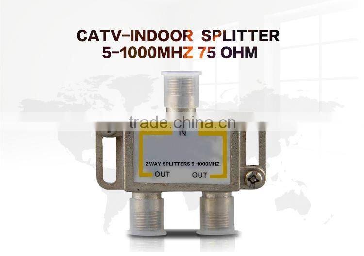 5-1000MHz Indoor cable tv splitter 2 way splitter