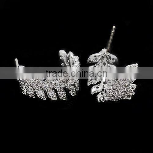 Alibaba Golden manufacturer CZ hoop earring leaf earring