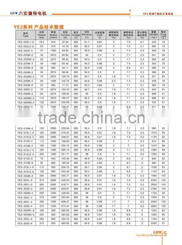 YE3 super efficient motor 415V