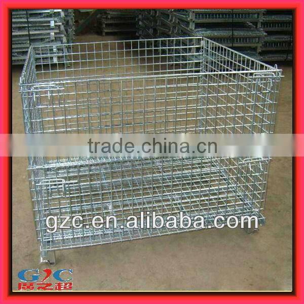 Foldable and Stackable Warehouse Metal Cage Container