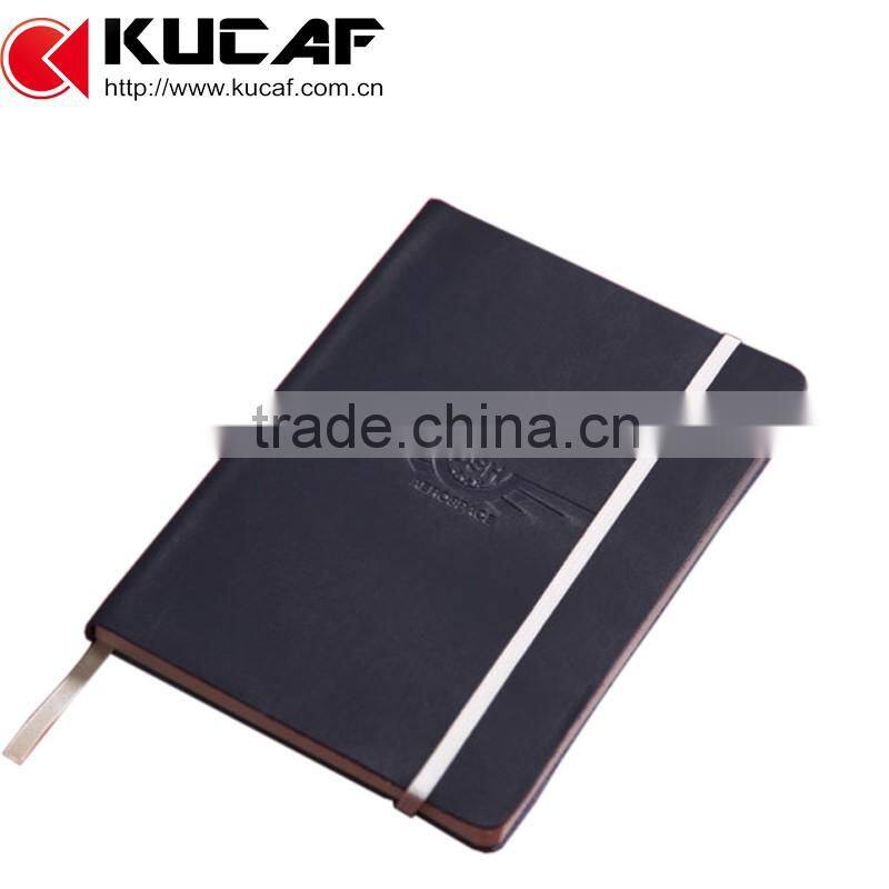 Custom Soft cover leather notebook with elastic band