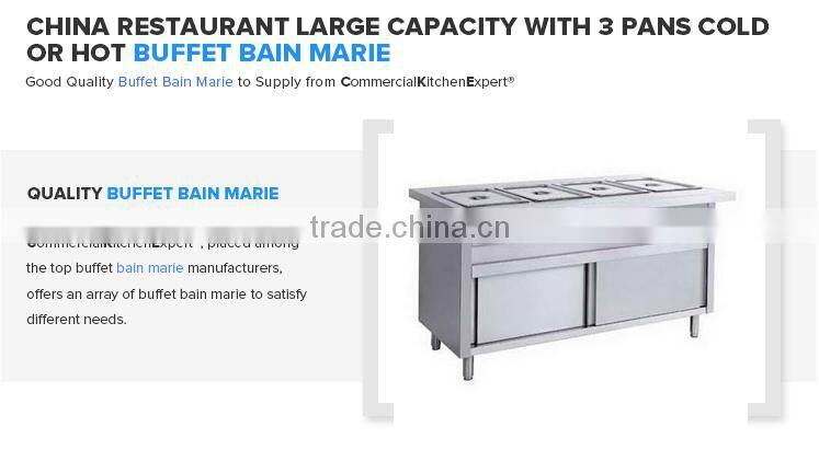 China Restaurant Large Capacity With 3 Pans Cold or Hot Buffet Bain Marie