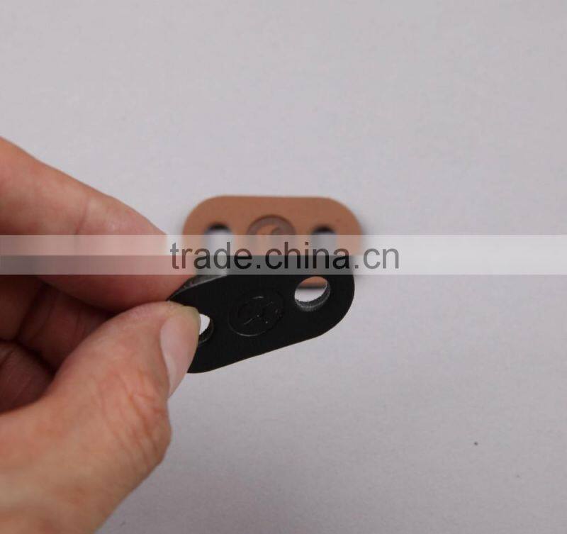 Color PU Leather Label with Custom Logo Backpack Pig Nose Leather Cord End Stoppers