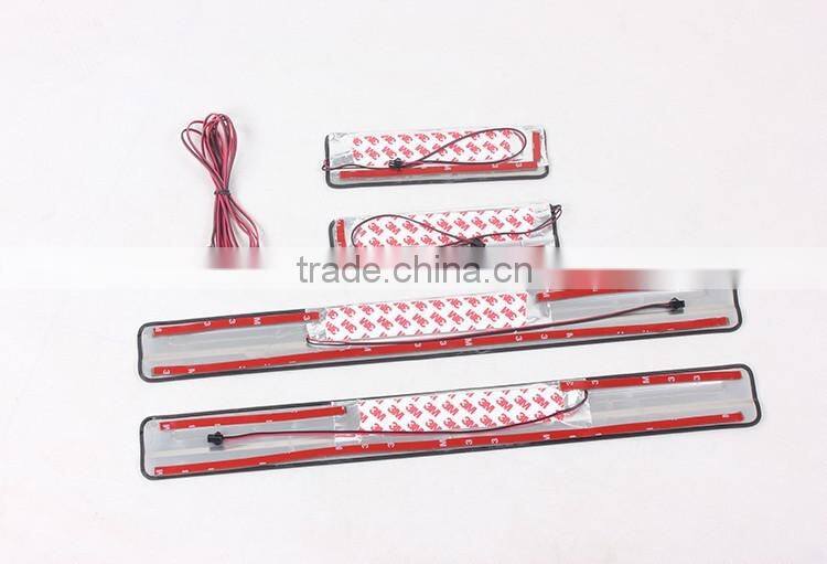 LED Door Sill Scuff Plate ABS Chrome 4 Pcs Body Kit For F-oc us 2012 Accessories