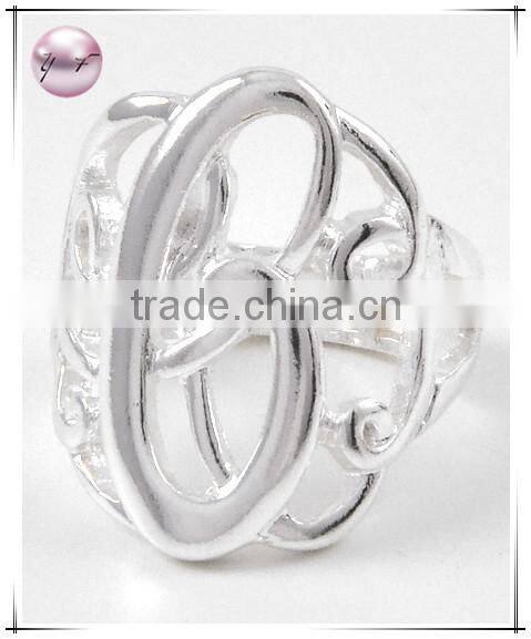 Gold Tone Metal Black Epoxy Lead nickel Compliant Initial W Stretch Ring