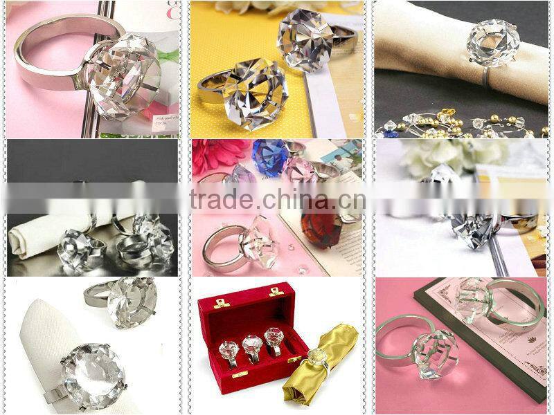Clear Customized Crystal Napkin Ring For Wedding Decorative Gift