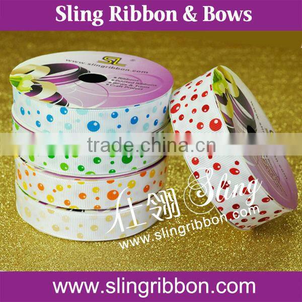 3/8 inch Grosgrain Center Dot Ribbon