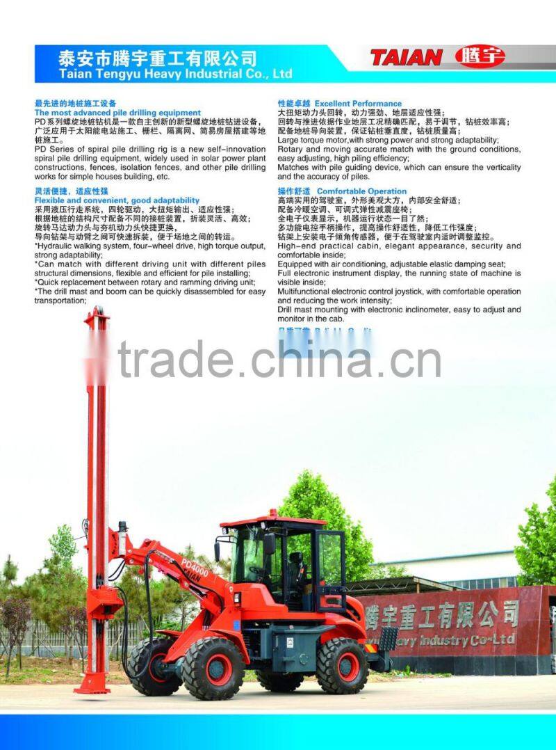Hydraulic pile driver PD4000 ground screw machine