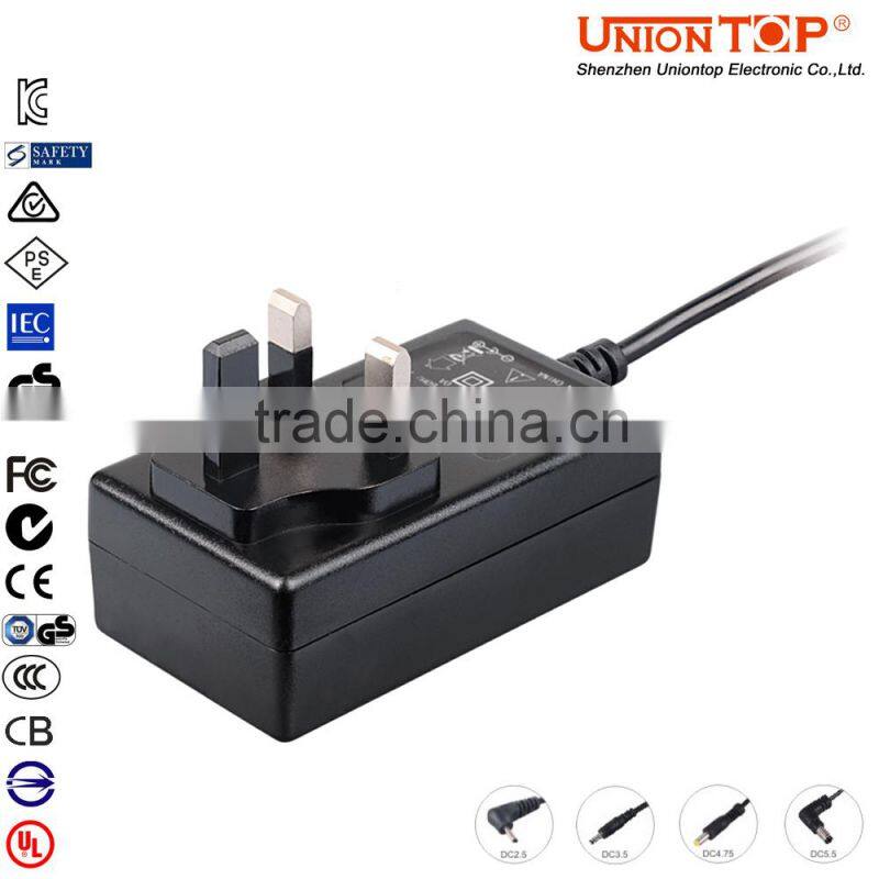 Multiple Plug Universal 12V 3A Power Adapter CE FCC RoHS Certificated