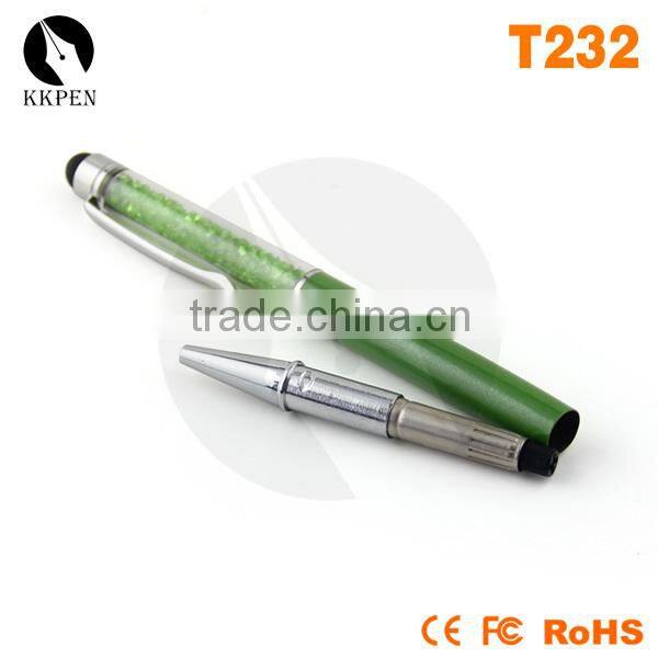 KKPEN Stationery ballpen 2 in 1 crystal stylus pen touch pen