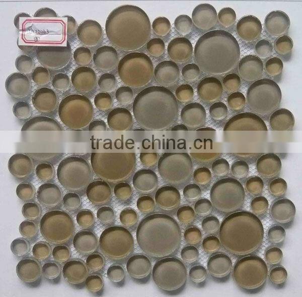 Round blue glass mosaic tile