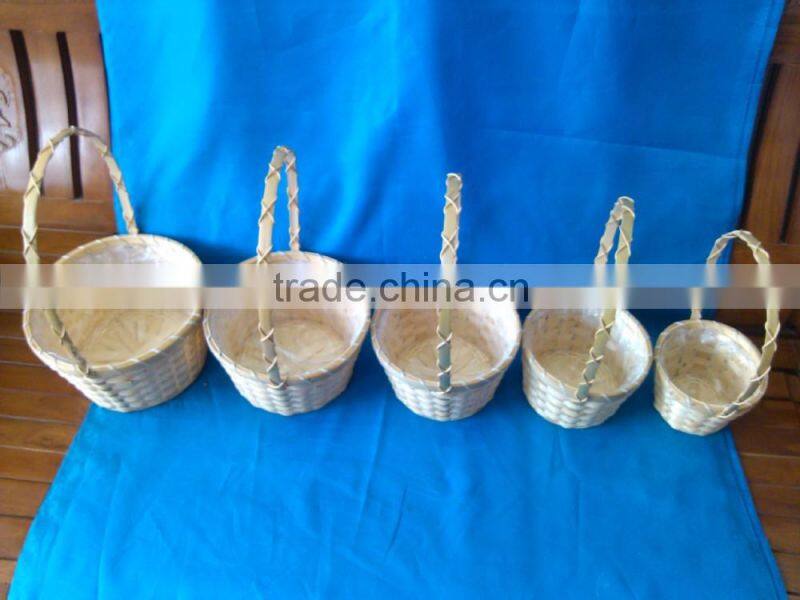 New style weaving round colourful stained bamboo basket