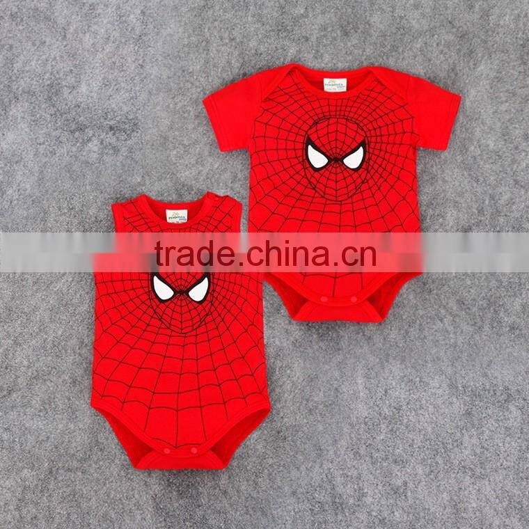 oem service China short sleeve superman lovely baby boy clothes 0-3 months with wholesale price