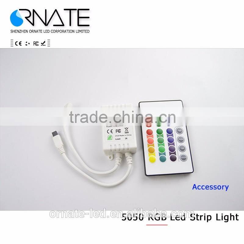 CE/RoHs Waterproof RGB IP65 led light strip 60 LED SMD 5050 flexible battery powered LED strip light