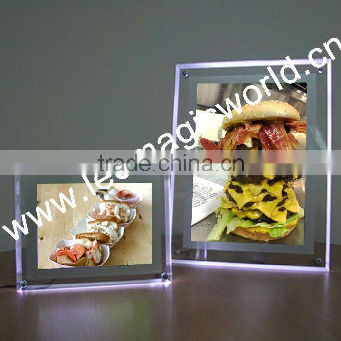 2015 Albaba led photo frame/led light box/menu photo frame