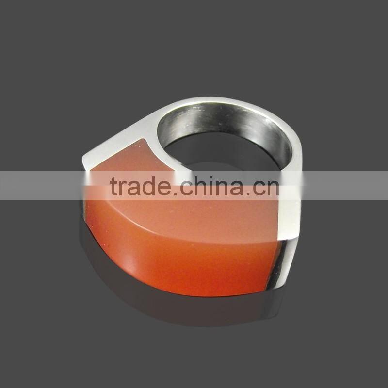 Fashion gemstone rings stainless steel 316L